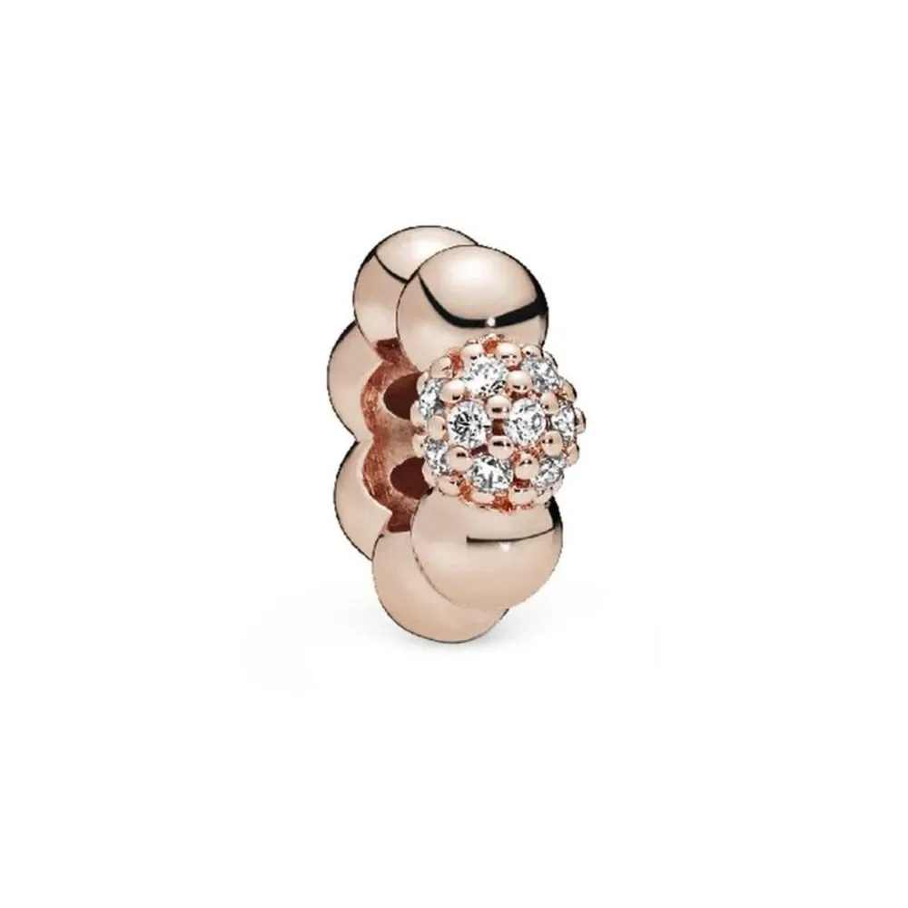 Pandora Signature 14K Rose Gold Plated Cz Spacer Charm